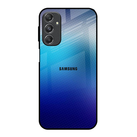 Blue Rhombus Pattern Samsung Galaxy M34 5G Glass Back Cover Online