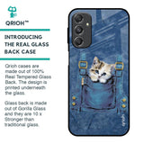 Kitty In Pocket Glass Case For Samsung Galaxy M34 5G