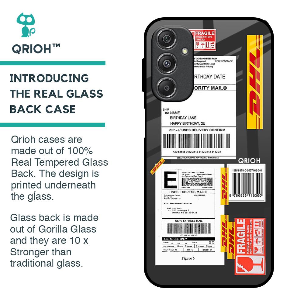 Cool Barcode Label Glass Case For Samsung Galaxy M34 5G