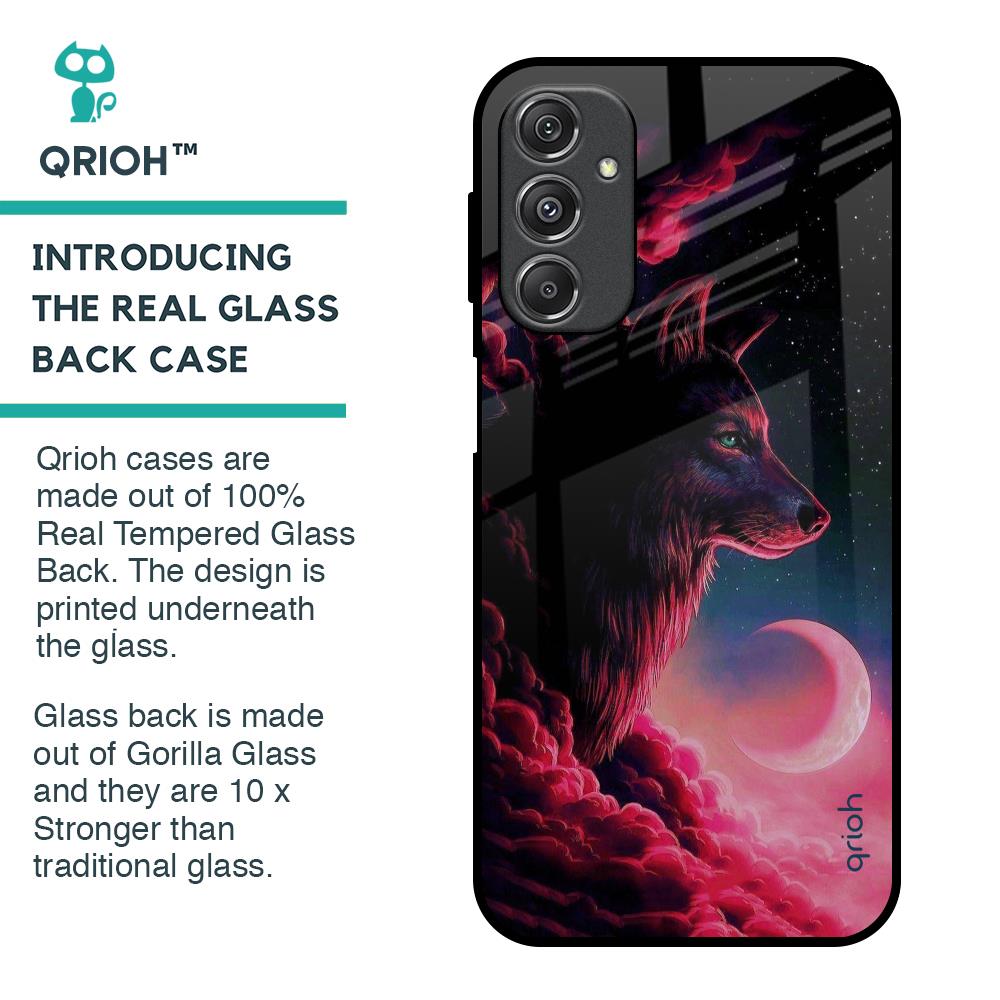 Moon Wolf Glass Case for Samsung Galaxy M34 5G