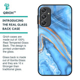 Vibrant Blue Marble Glass Case for Samsung Galaxy M34 5G