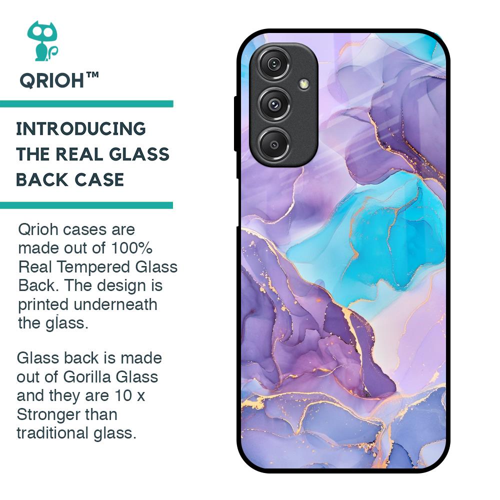 Alcohol ink Marble Glass Case for Samsung Galaxy M34 5G