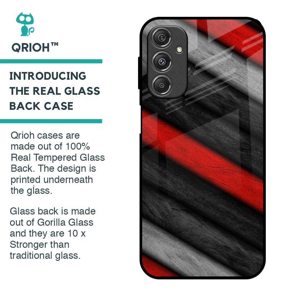 Soft Wooden Texture Glass Case for Samsung Galaxy M34 5G