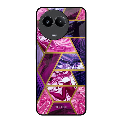 Electroplated Geometric Marble Realme 11 5G Glass Back Cover Online