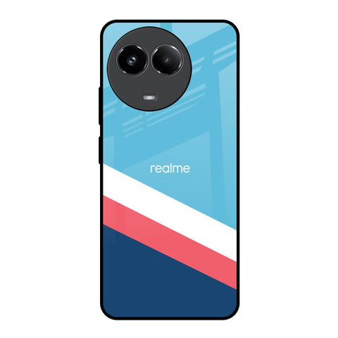 Pink & White Stripes Realme 11 5G Glass Back Cover Online