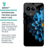 Half Blue Flower Glass Case for Realme 11 5G