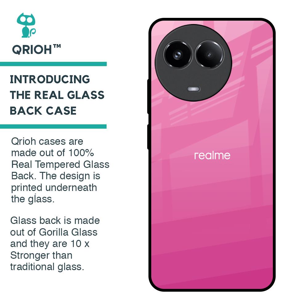 Pink Ribbon Caddy Glass Case for Realme 11 5G