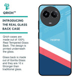 Pink & White Stripes Glass Case For Realme 11 5G