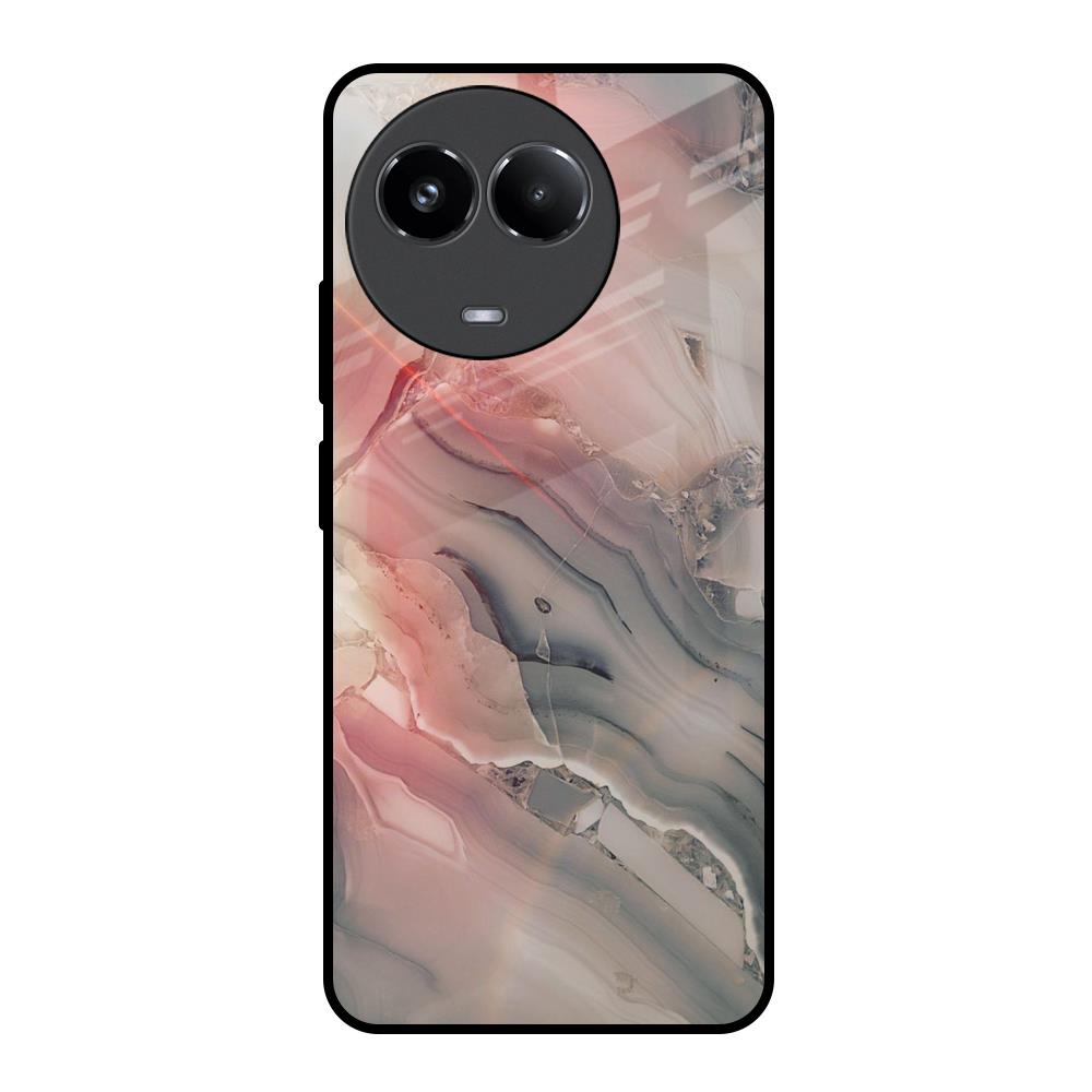 Pink And Grey Marble Realme 11x 5G Glass Back Cover Online