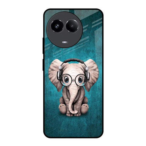 Adorable Baby Elephant Realme 11x 5G Glass Back Cover Online
