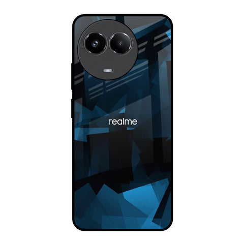 Polygonal Blue Box Realme 11x 5G Glass Back Cover Online