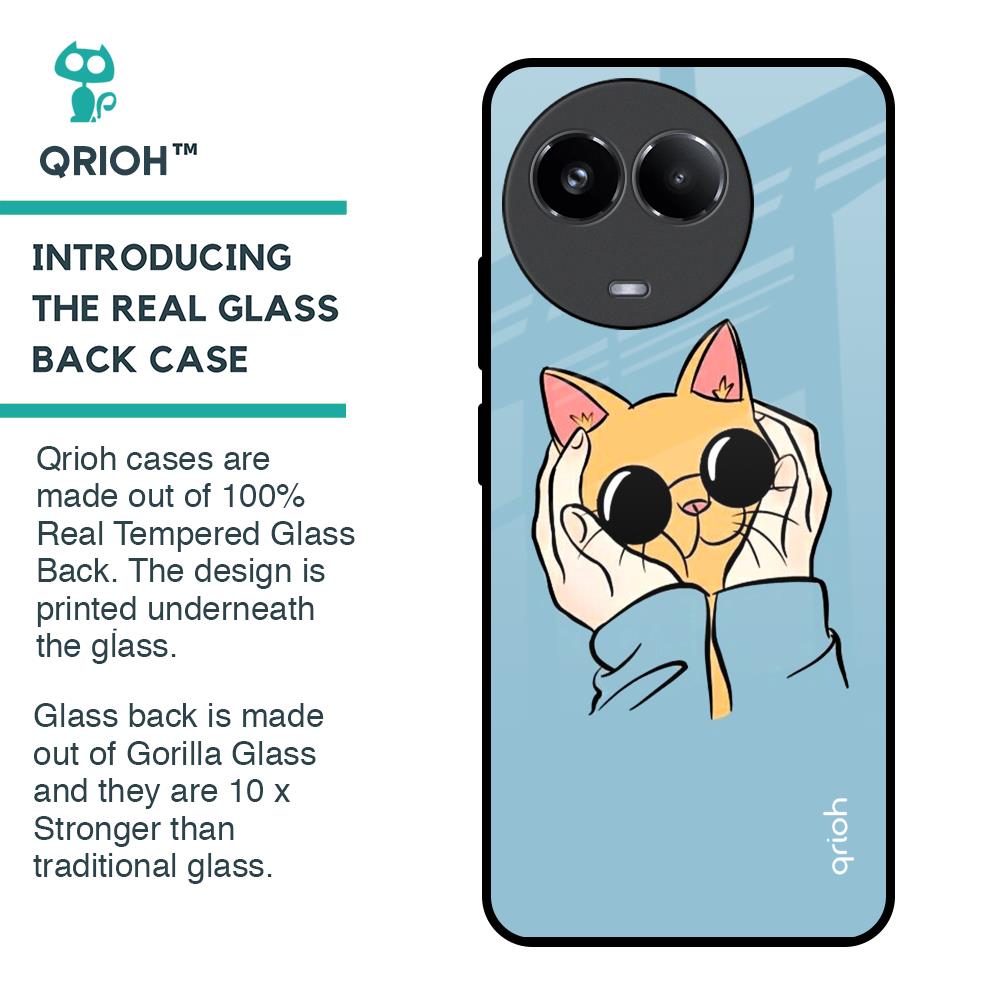 Adorable Cute Kitty Glass Case For Realme 11x 5G