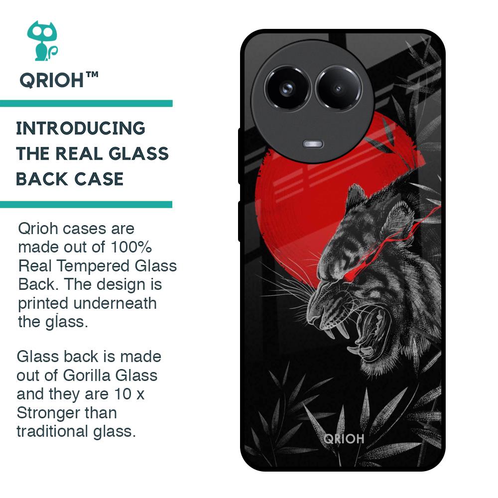 Red Moon Tiger Glass Case for Realme 11x 5G