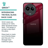 Wine Red Glass Case For Realme 11x 5G