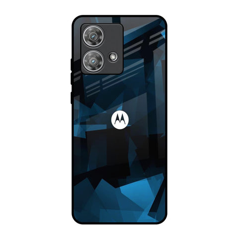 Polygonal Blue Box Motorola Edge 40 Neo Glass Back Cover Online