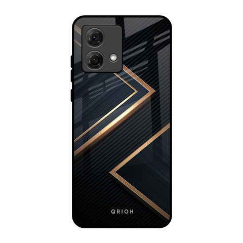Sleek Golden & Navy Motorola G84 5G Glass Back Cover Online
