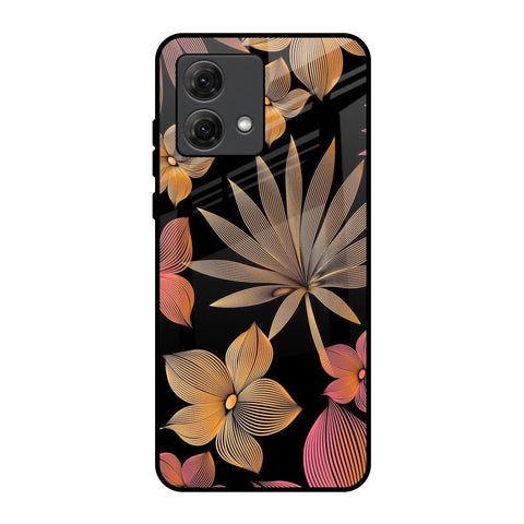 Lines Pattern Flowers Motorola G84 5G Glass Back Cover Online