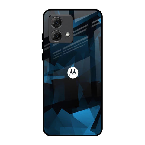 Polygonal Blue Box Motorola G84 5G Glass Back Cover Online