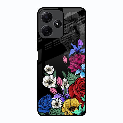Rose Flower Bunch Art Poco M6 Pro 5G Glass Back Cover Online