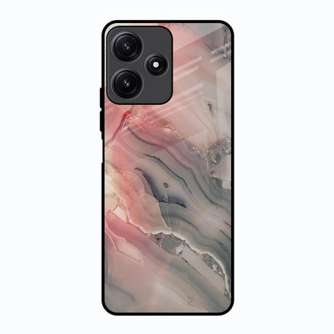 Pink And Grey Marble Poco M6 Pro 5G Glass Back Cover Online
