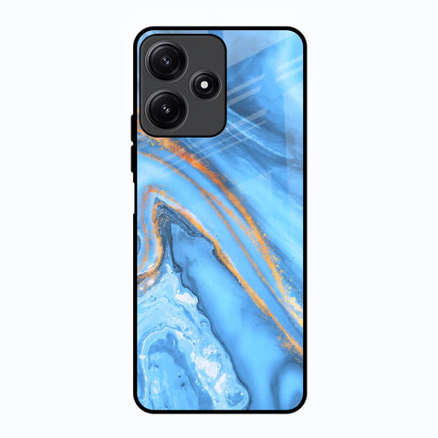 Vibrant Blue Marble Poco M6 Pro 5G Glass Back Cover Online