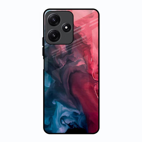 Blue & Red Smoke Poco M6 Pro 5G Glass Back Cover Online