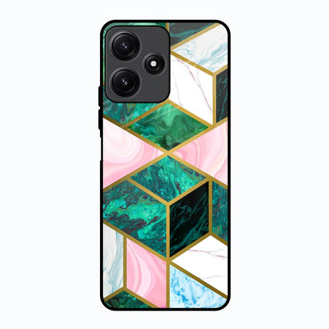Seamless Green Marble Poco M6 Pro 5G Glass Back Cover Online