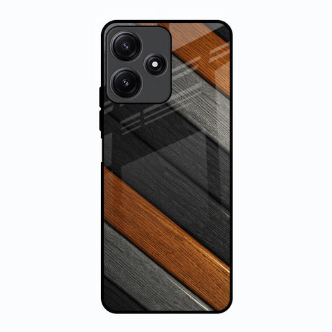 Tri Color Wood Poco M6 Pro 5G Glass Back Cover Online
