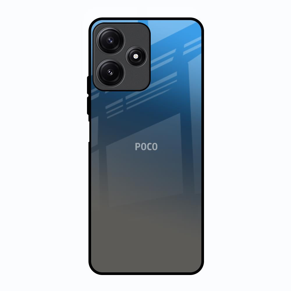 Blue Grey Ombre Poco M6 Pro 5G Glass Back Cover Online