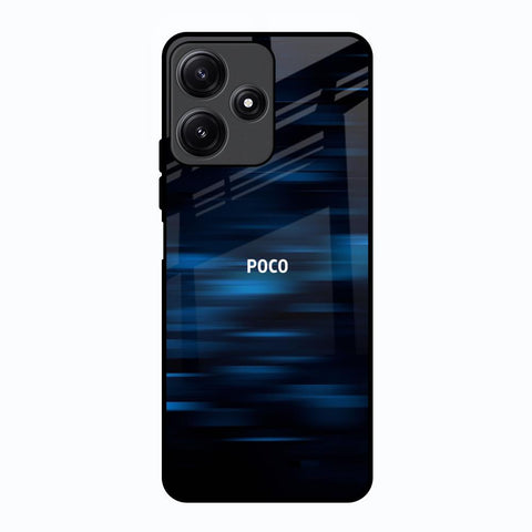 Blue Rough Abstract Poco M6 Pro 5G Glass Back Cover Online