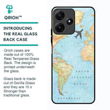 Travel Map Glass Case for Poco M6 Pro 5G