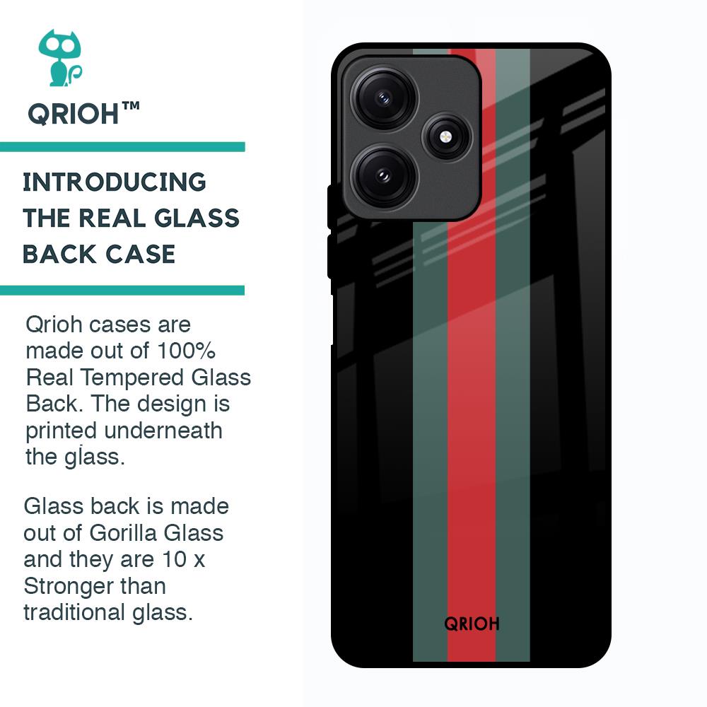 Vertical Stripes Glass Case for Poco M6 Pro 5G