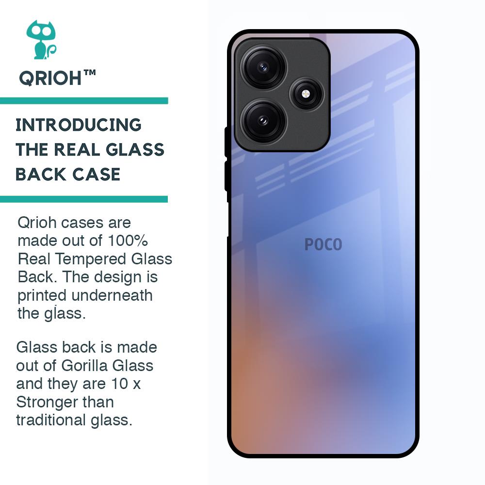 Blue Aura Glass Case for Poco M6 Pro 5G
