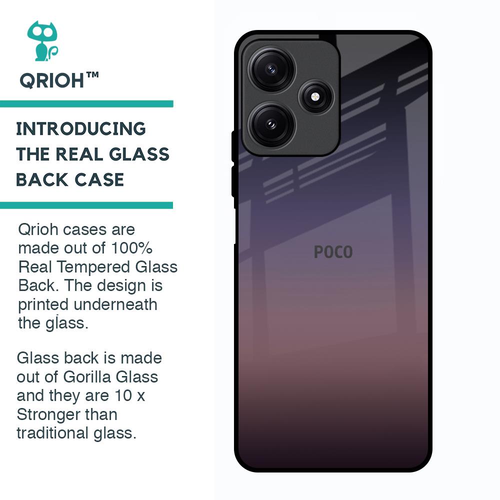 Grey Ombre Glass Case for Poco M6 Pro 5G