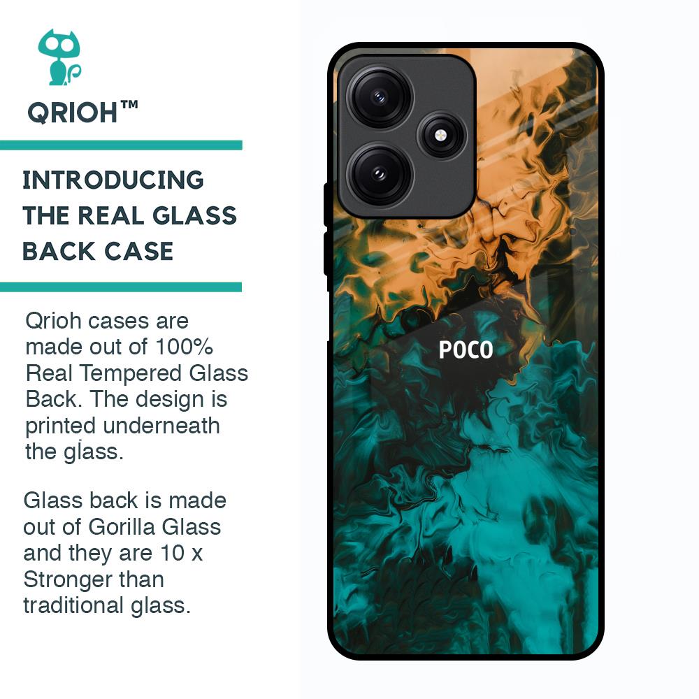 Watercolor Wave Glass Case for Poco M6 Pro 5G