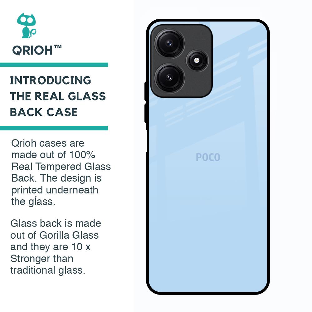 Pastel Sky Blue Glass Case for Poco M6 Pro 5G