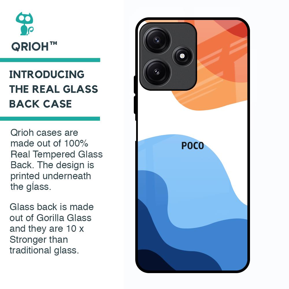 Wavy Color Pattern Glass Case for Poco M6 Pro 5G