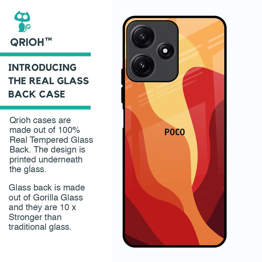 Magma Color Pattern Glass Case for Poco M6 Pro 5G