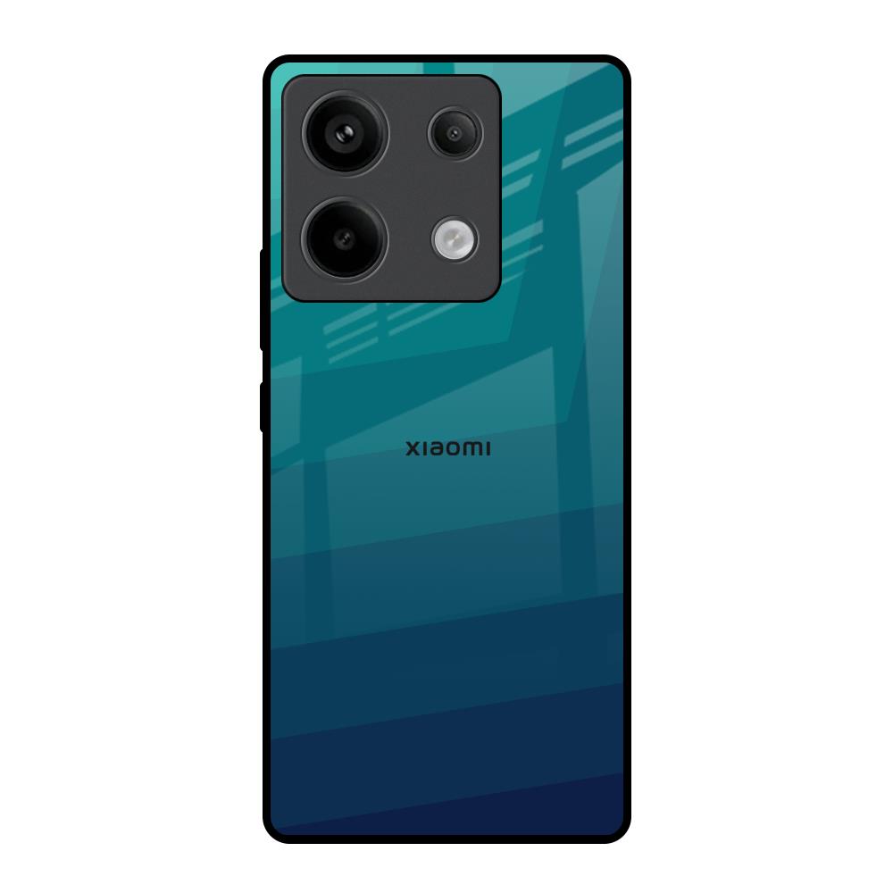 Green Triangle Pattern Redmi Note 13 Pro 5G Glass Back Cover Online