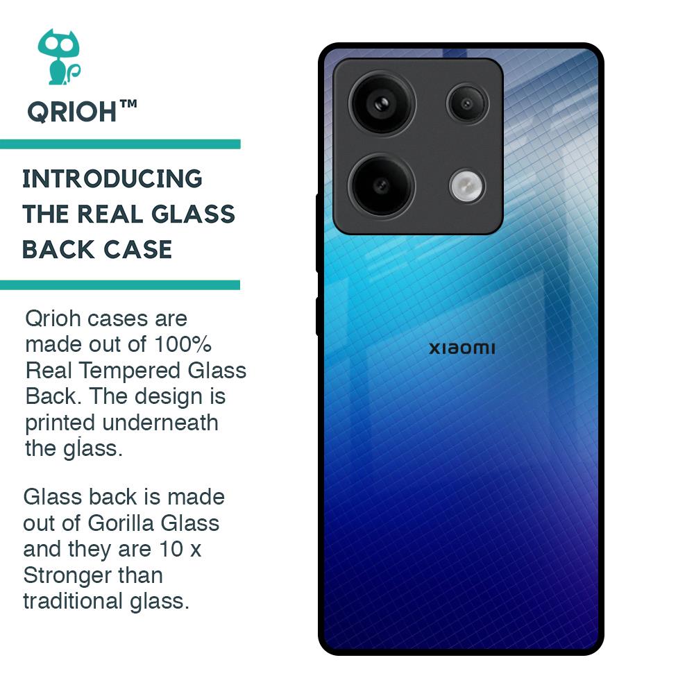 Blue Rhombus Pattern Glass Case for Redmi Note 13 Pro 5G