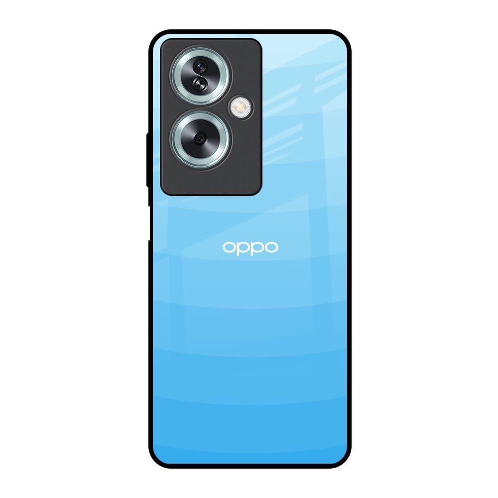 Wavy Blue Pattern Oppo A79 5G Glass Back Cover Online