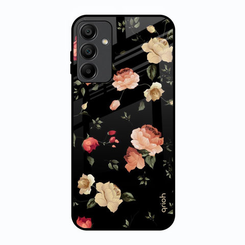 Black Spring Floral Samsung Galaxy A15 5G Glass Back Cover Online