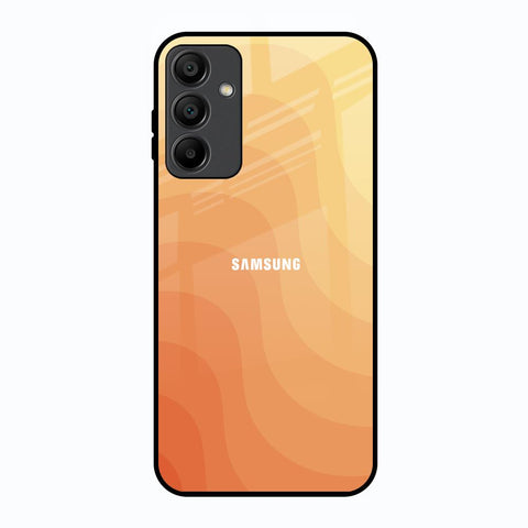 Orange Curve Pattern Samsung Galaxy A15 5G Glass Back Cover Online