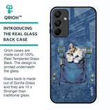Kitty In Pocket Glass Case For Samsung Galaxy A15 5G