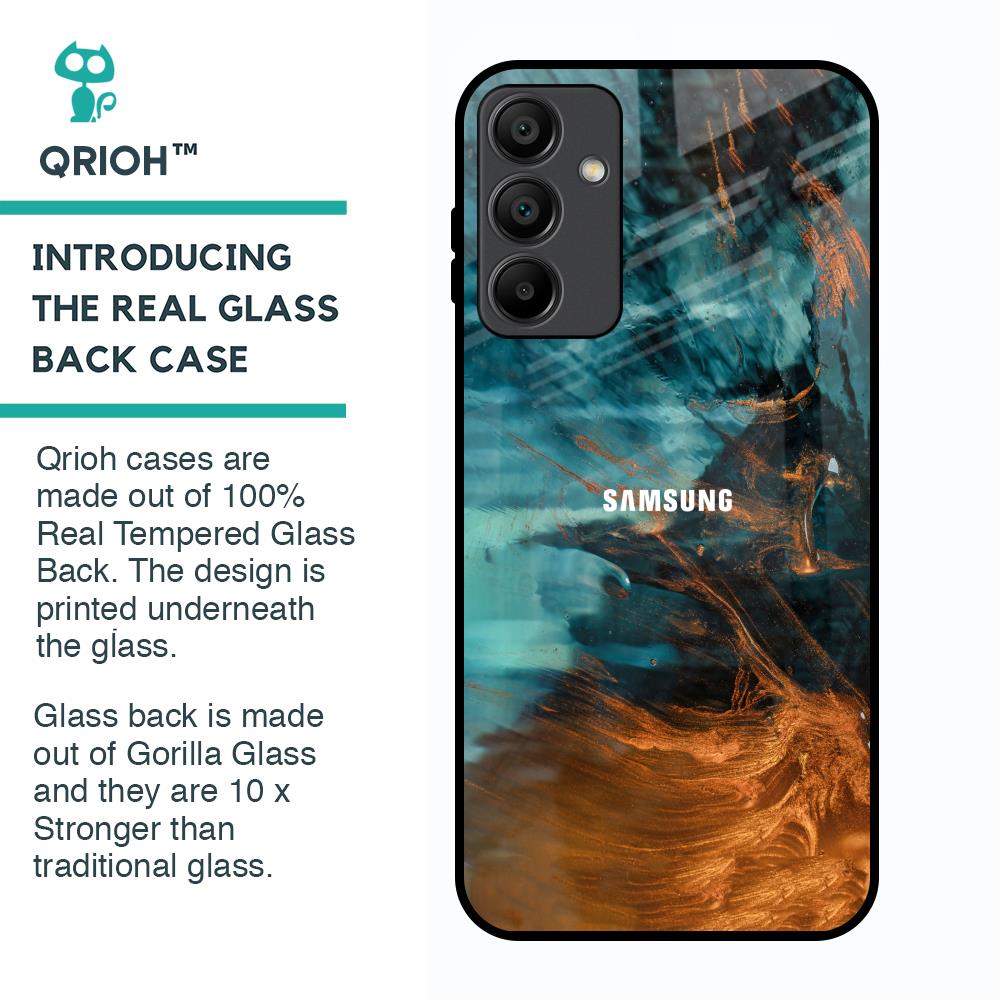 Golden Splash Glass Case for Samsung Galaxy A15 5G