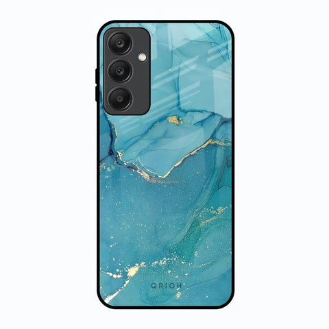 Blue Golden Glitter Samsung Galaxy A25 5G Glass Back Cover Online