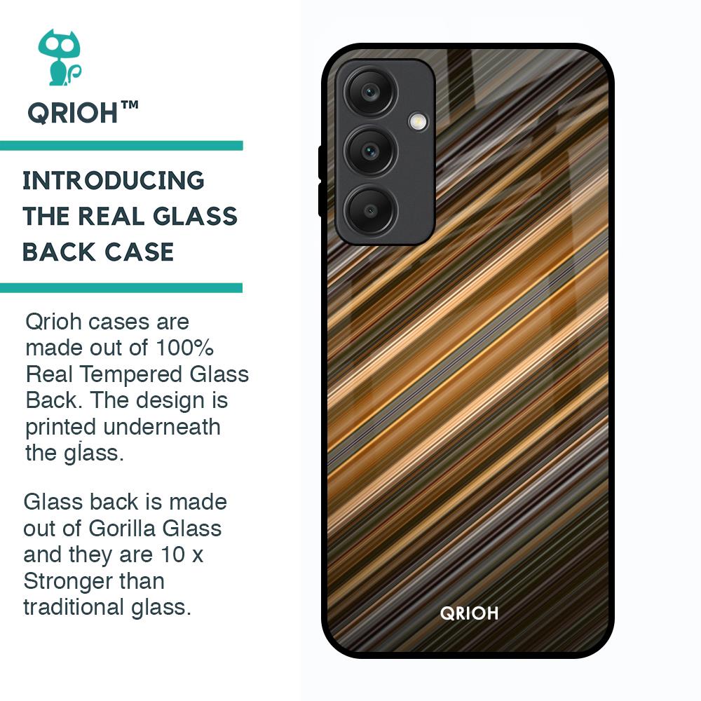 Diagonal Slash Pattern Glass Case for Samsung Galaxy A25 5G
