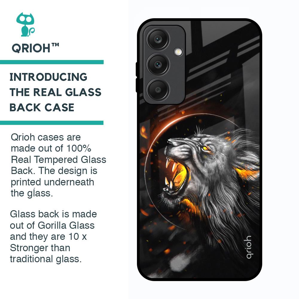 Aggressive Lion Glass Case for Samsung Galaxy A25 5G