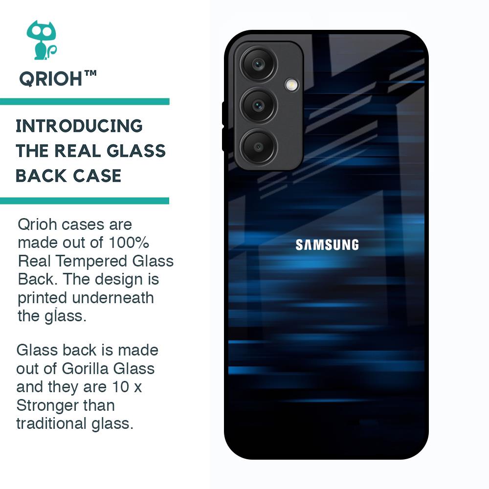 Blue Rough Abstract Glass Case for Samsung Galaxy A25 5G