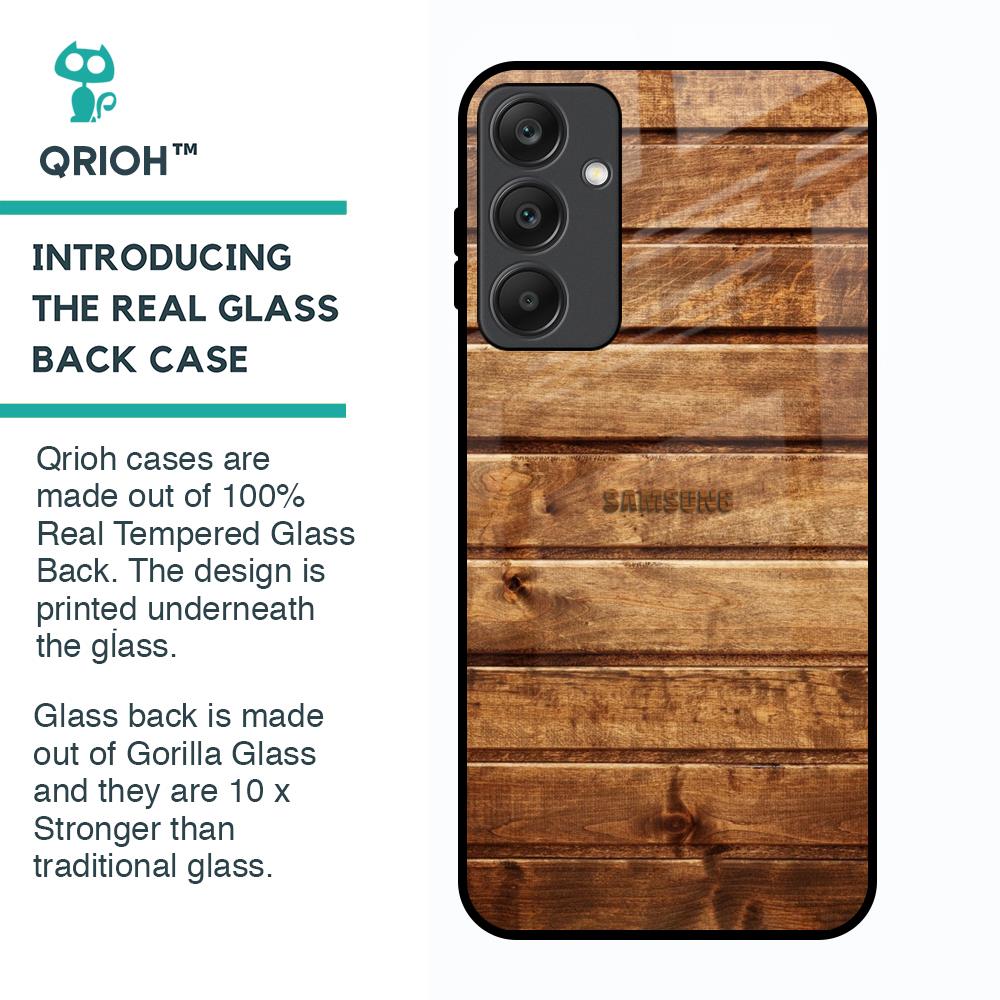 Wooden Planks Glass Case for Samsung Galaxy A25 5G